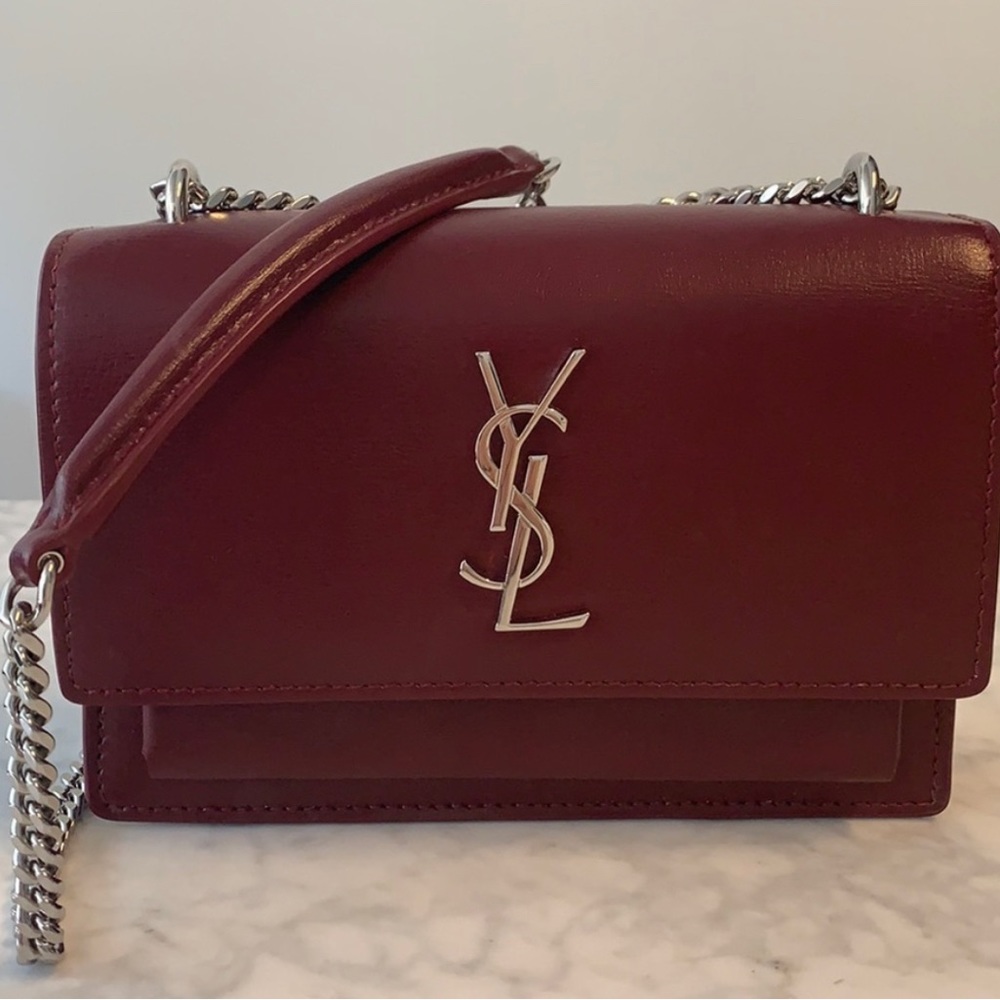Saint Laurent Sunset Burgundy Chain Crossbody